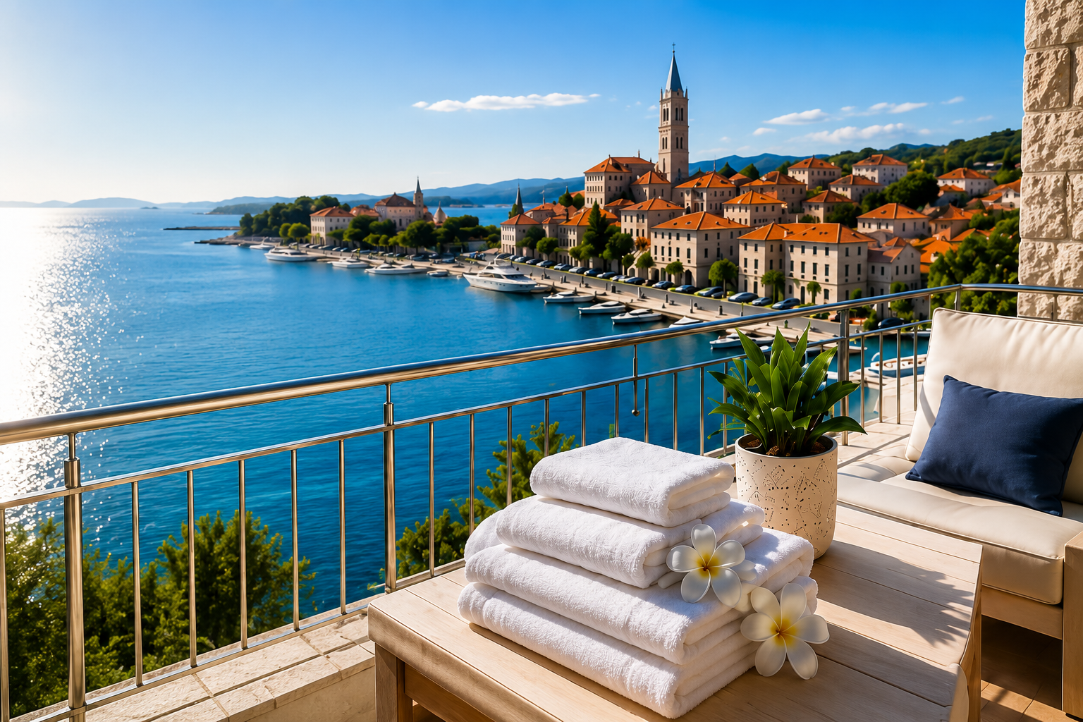 Terrace with sea view in Zadar
